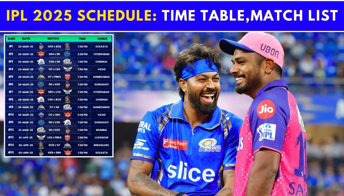 IPL 2025 Schedule Full Time Table, Teams, Fixtures & Match List