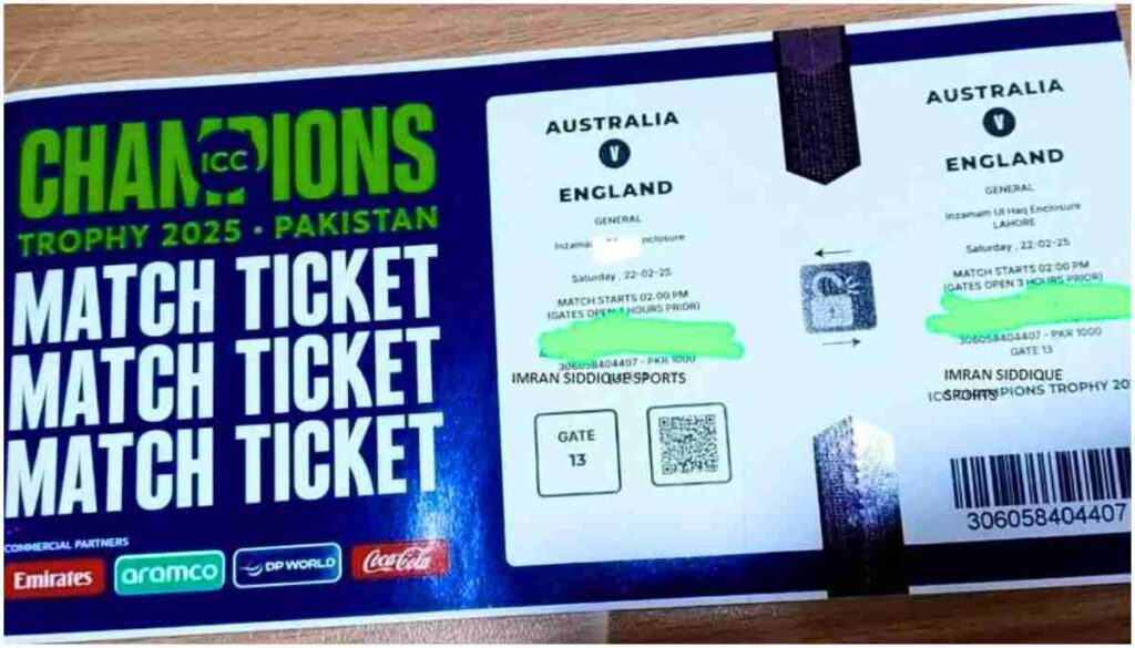 CT Ticket Prices 2025 क्रिकेट टिकट की पूरी जानकारी
